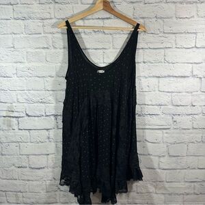 Intimately Free Black Sleeveless Slip Swing Dress Sz Medium Romantic